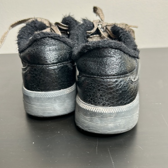 Bugatti Kelli Faux Fur-Lined Platform Sneakers Black w Gold Details Size 6.5 - Picture 11 of 12